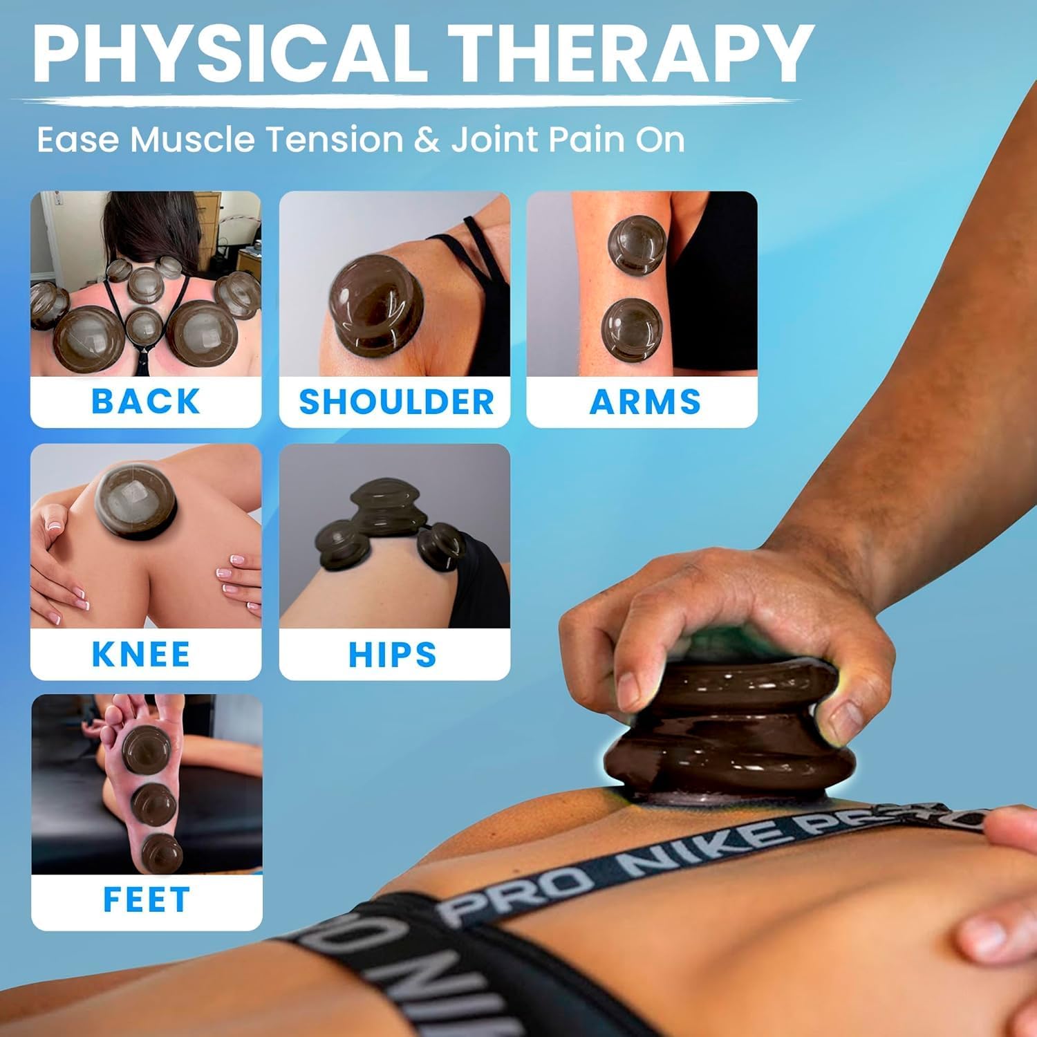EDGE™ Cupping Therapy Set Onyx, 4 Cups